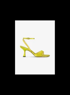 Sandalette Julio satijn eternal groen | DELSCHER. Fashion