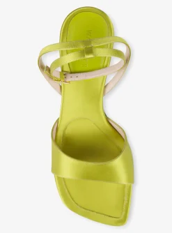 Sandalette Julio satijn eternal groen | DELSCHER. Fashion