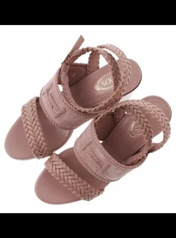 Sandalette suede, leder nude | DELSCHER. Fashion