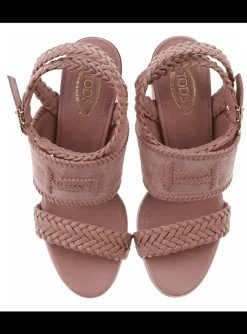 Sandalette suede, leder nude | DELSCHER. Fashion