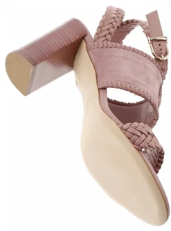 Sandalette suede, leder nude | DELSCHER. Fashion