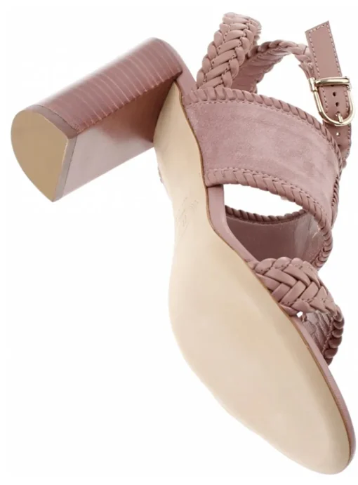 Sandalette suede, leder nude | DELSCHER. Fashion