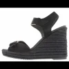 Sandalette wedge zwart | DELSCHER. Fashion