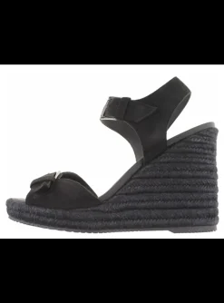 Sandalette wedge zwart | DELSCHER. Fashion
