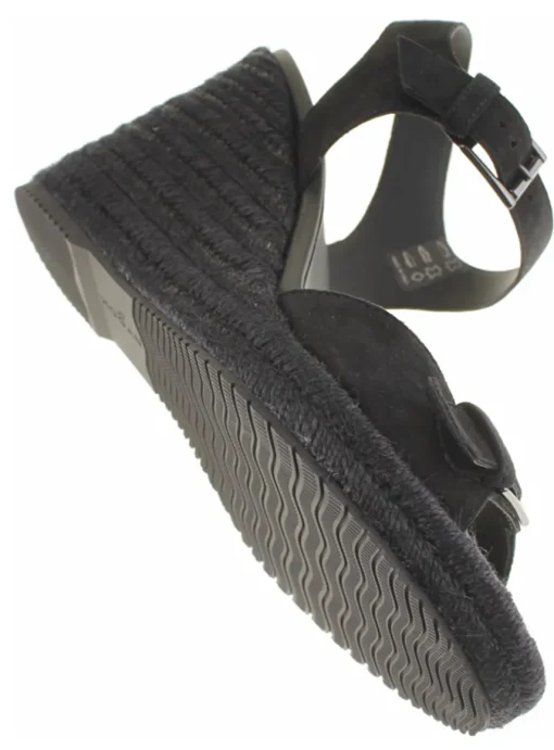 Sandalette wedge zwart | DELSCHER. Fashion