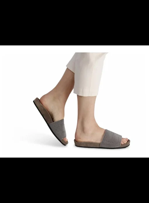 Sandalette zilver glitter kraaltjes | DELSCHER. Fashion