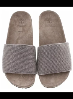 Sandalette zilver glitter kraaltjes | DELSCHER. Fashion