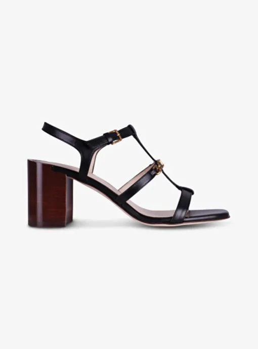 Sandalette zwart met chain | DELSCHER. Fashion