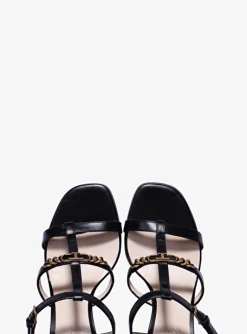 Sandalette zwart met chain | DELSCHER. Fashion