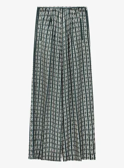 Satin broek ruit groen | DELSCHER. Fashion