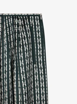 Satin broek ruit groen | DELSCHER. Fashion