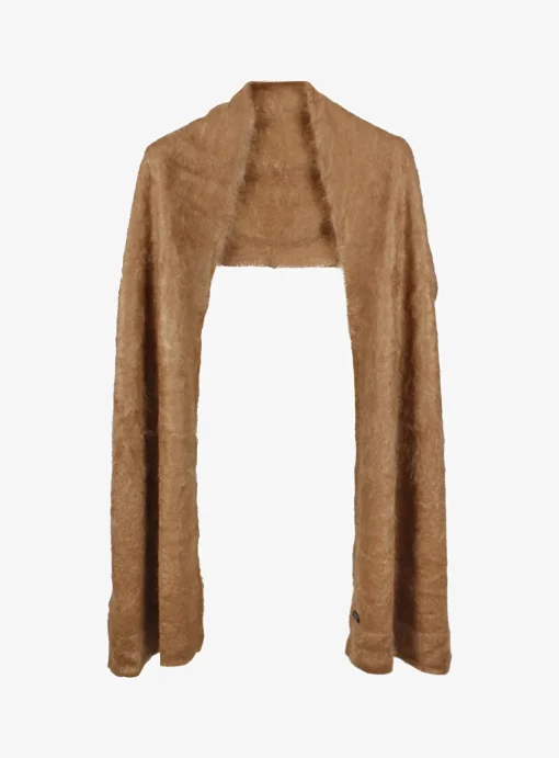 Shawl belmont brushed cashmere cognac | DELSCHER. Fashion