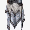 Shawl bloemen dessin blauw zwart | DELSCHER. Fashion