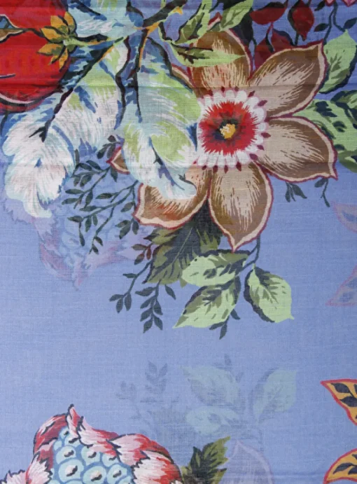 Shawl bloemen dessin rood blauw | DELSCHER. Fashion