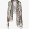 Shawl cashmere beige print paisley | DELSCHER. Fashion