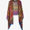 Shawl krinkel multicolor met paisley print | DELSCHER. Fashion