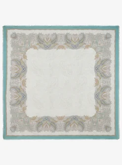 Shawl print taupe grijs met groen | DELSCHER. Fashion