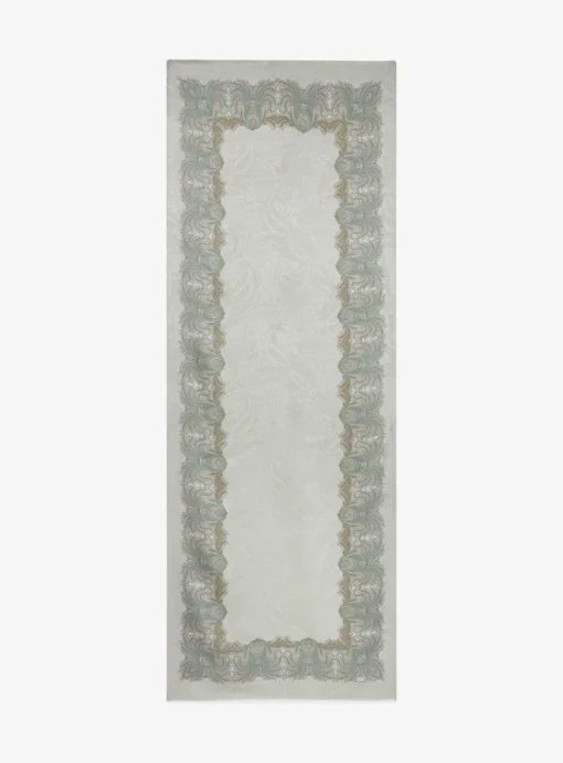 Shawl print taupe grijs met groentinten | DELSCHER. Fashion
