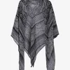 Shawl voile zijde zwart, wit paisley | DELSCHER. Fashion