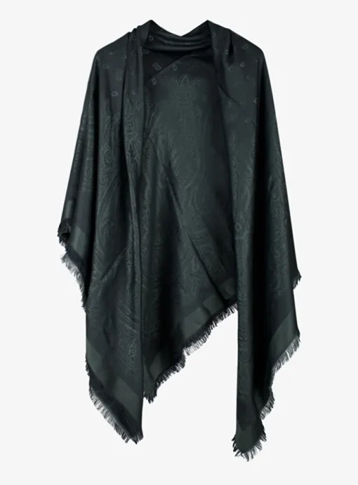 Shawl zijde paisley ton sur ton groen | DELSCHER. Fashion
