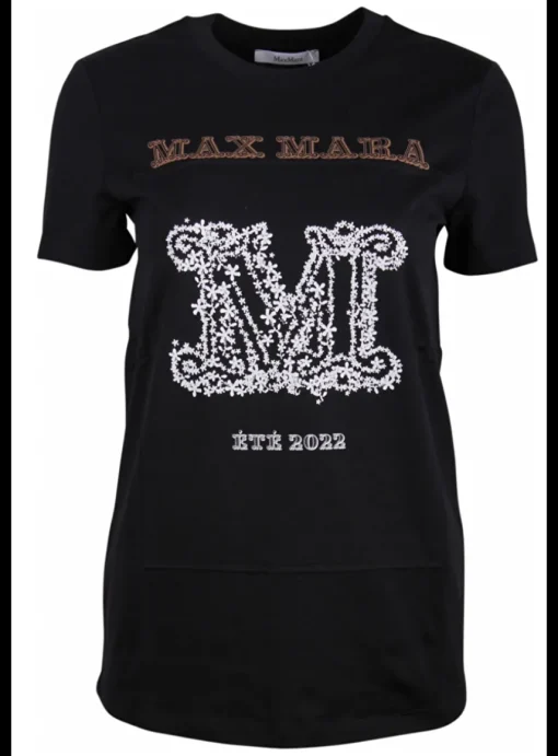 Shirt logo wit bruin zwart | DELSCHER. Fashion