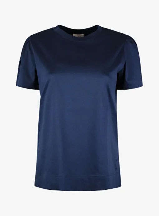 Shirt petrol blauw pofmouw | DELSCHER. Fashion