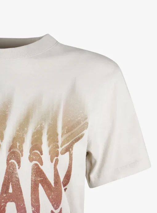 Shirt zoeline beige met logo | DELSCHER. Fashion