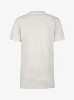 Shirt zoeline beige met logo | DELSCHER. Fashion