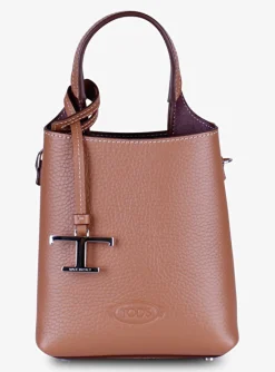 SHOPPING BAG CROSSBODY MICRO LEDER cognac | DELSCHER. Fashion