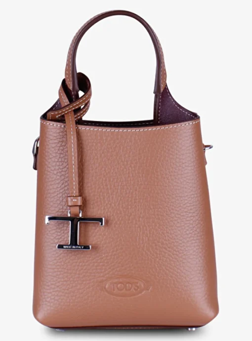 SHOPPING BAG CROSSBODY MICRO LEDER cognac | DELSCHER. Fashion