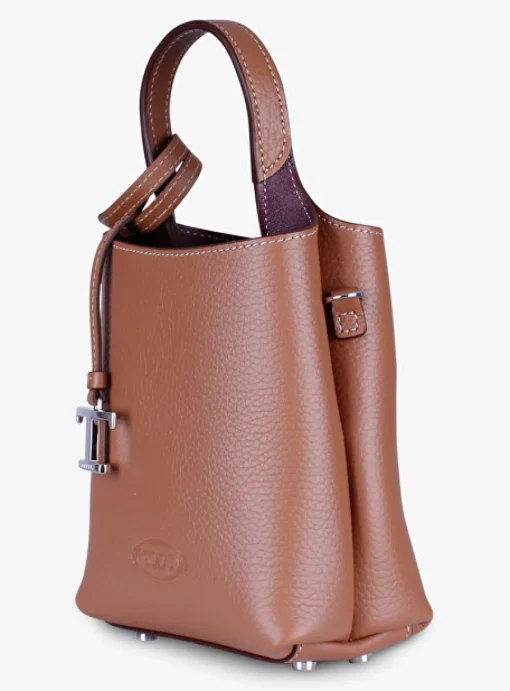 SHOPPING BAG CROSSBODY MICRO LEDER cognac | DELSCHER. Fashion