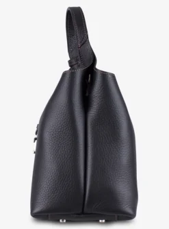 Shopping bag mini leder zwart | DELSCHER. Fashion