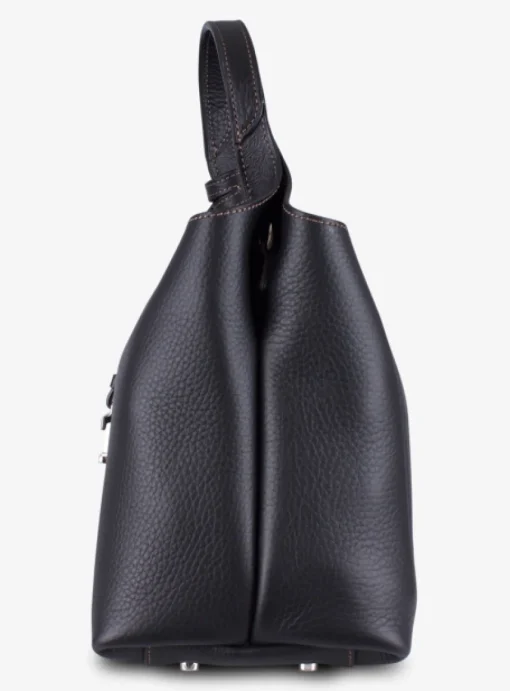 Shopping bag mini leder zwart | DELSCHER. Fashion