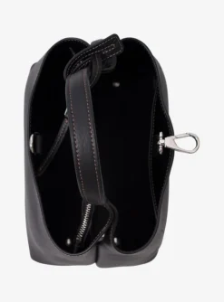 Shopping bag mini leder zwart | DELSCHER. Fashion