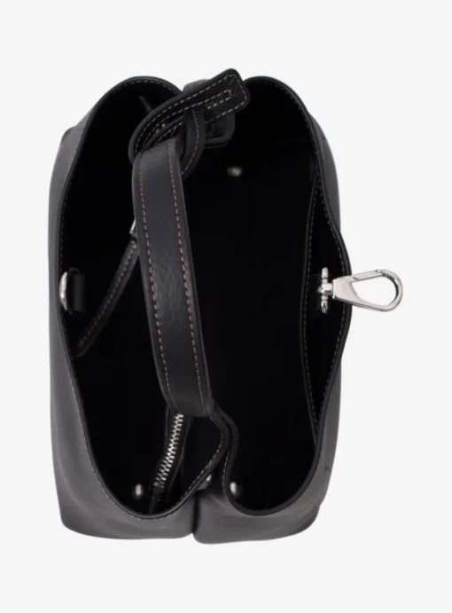 Shopping bag mini leder zwart | DELSCHER. Fashion