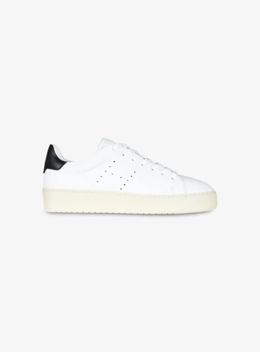 Sneaker flat H672 wit zwart | DELSCHER. Fashion