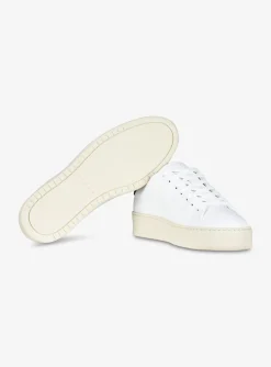 Sneaker flat H672 wit zwart | DELSCHER. Fashion