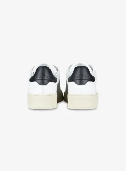 Sneaker flat H672 wit zwart | DELSCHER. Fashion