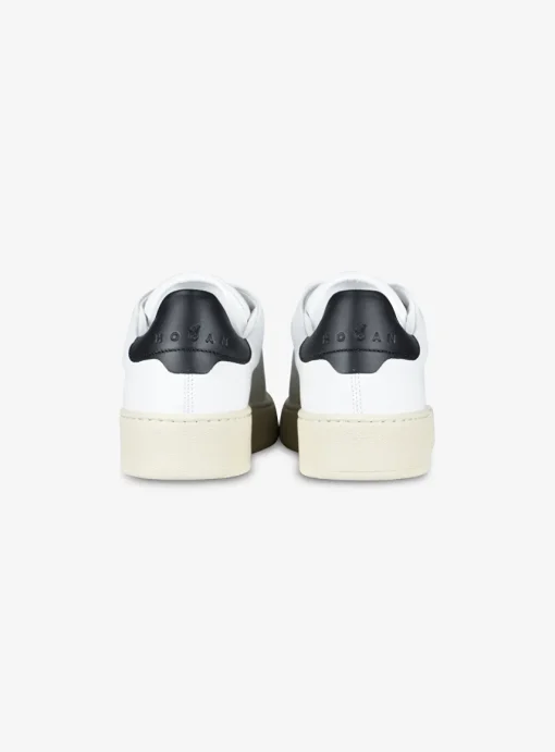 Sneaker flat H672 wit zwart | DELSCHER. Fashion