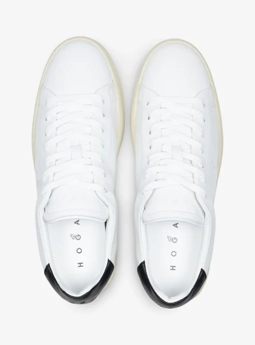 Sneaker flat H672 wit zwart | DELSCHER. Fashion