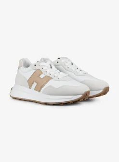 Sneaker h641 offwhite beige cognac | DELSCHER. Fashion