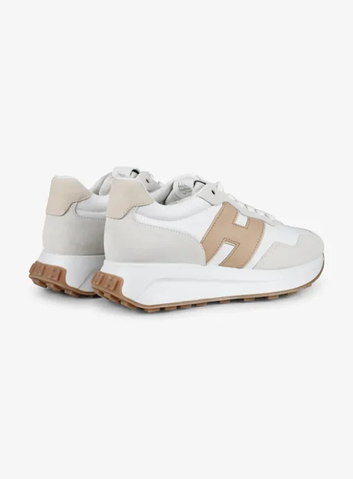 Sneaker h641 offwhite beige cognac | DELSCHER. Fashion