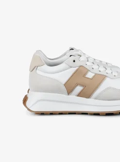 Sneaker h641 offwhite beige cognac | DELSCHER. Fashion