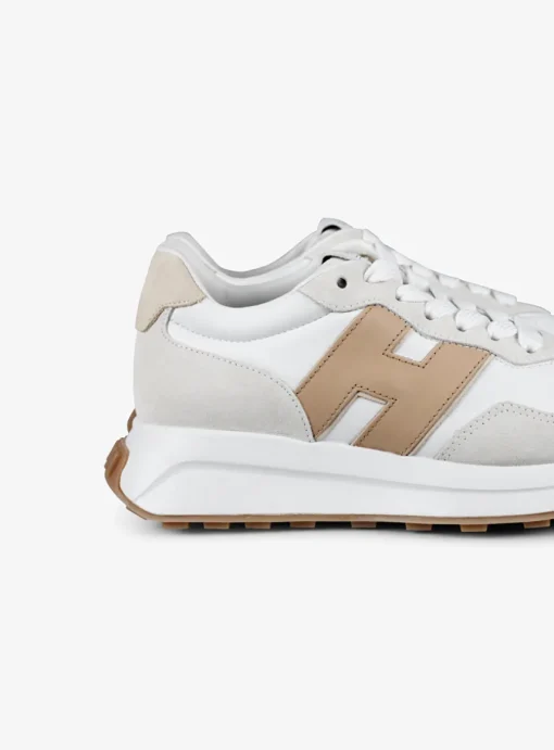 Sneaker h641 offwhite beige cognac | DELSCHER. Fashion