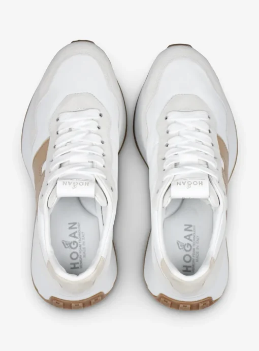 Sneaker h641 offwhite beige cognac | DELSCHER. Fashion