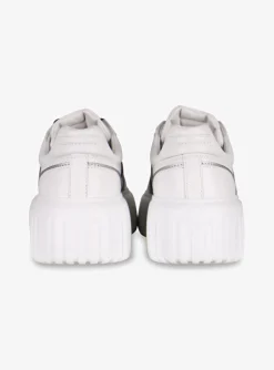 Sneaker H stripes zilver wit | DELSCHER. Fashion