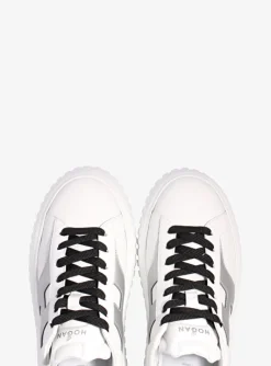 Sneaker H stripes zilver wit | DELSCHER. Fashion