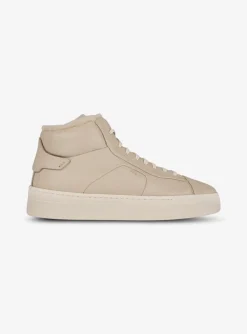 Sneaker leder greige met teddy voering | DELSCHER. Fashion