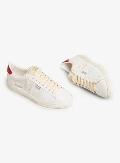Sneaker matchstar wit met rood | DELSCHER. Fashion
