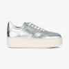 Sneaker skyscraper metallic zilver beige | DELSCHER. Fashion